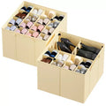 2 Pack Shoe Storage Organizer for closet, a set of 2 foldable shoe storage containers with adjustable dividers-SpaceAid