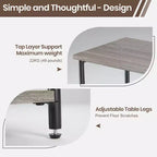 Table d'appoint à 3 niveaux avec pieds réglables - Table de chevet et d'appoint pour petits espaces