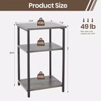 Table d'appoint à 3 niveaux avec pieds réglables - Table de chevet et d'appoint pour petits espaces