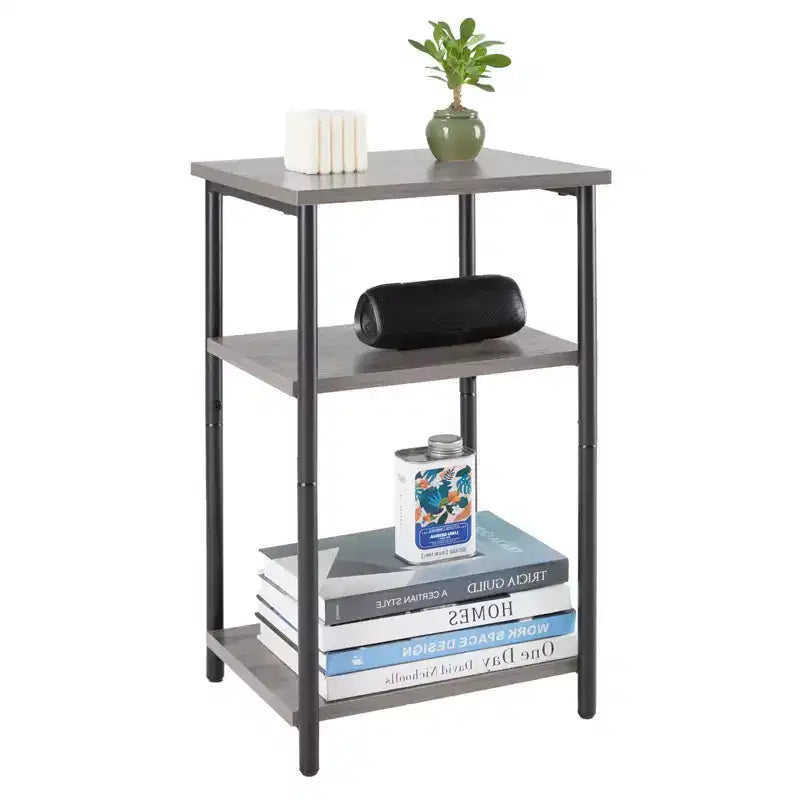 Table d'appoint à 3 niveaux avec pieds réglables - Table de chevet et d'appoint pour petits espaces