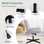 Fauteuil de bureau ergonomique à hauteur réglable en tissu avec piètement croisé