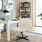 Fauteuil de bureau ergonomique à hauteur réglable en tissu avec piètement croisé