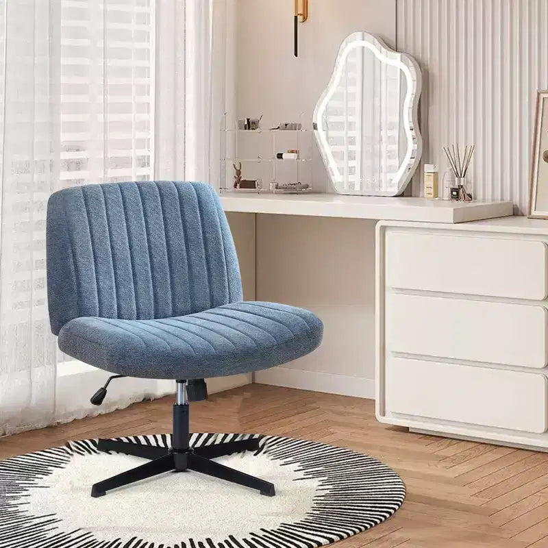 Fauteuil de bureau ergonomique à hauteur réglable en tissu avec piètement croisé