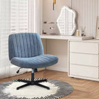 Fauteuil de bureau ergonomique à hauteur réglable en tissu avec piètement croisé