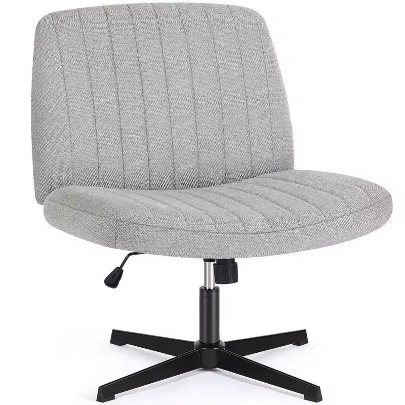 Fauteuil de bureau ergonomique à hauteur réglable en tissu avec piètement croisé