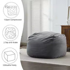 Fauteuil Poire de Luxe en Velours Fourrure Ultra Douce avec Mousse à Mémoire de Forme Haute Densité pour Adultes Canapé Paresseux en Peluche avec Éponge Amovible Douillette