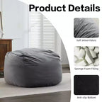 Fauteuil Poire de Luxe en Velours Fourrure Ultra Douce avec Mousse à Mémoire de Forme Haute Densité pour Adultes Canapé Paresseux en Peluche avec Éponge Amovible Douillette