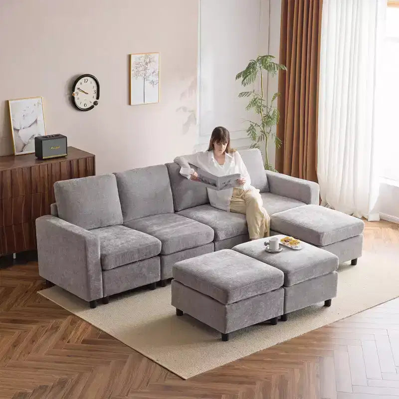 Canapé sectionnel modulaire 7 pièces, canapés et sofas modulaires sectionnels avec rangement pour le salon