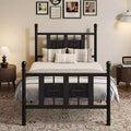 Bed Frame with Headboard and Footboard, Metal Twin Bed Frame w/Storage Space Under Bed, No Box Spring Required, Easy Assembly, Noise-Free