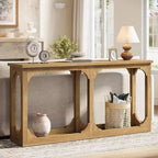 Console avec rangement, table de canapé de 160 cm de style fermier pour entrée de salon, couloir, hall d'entrée