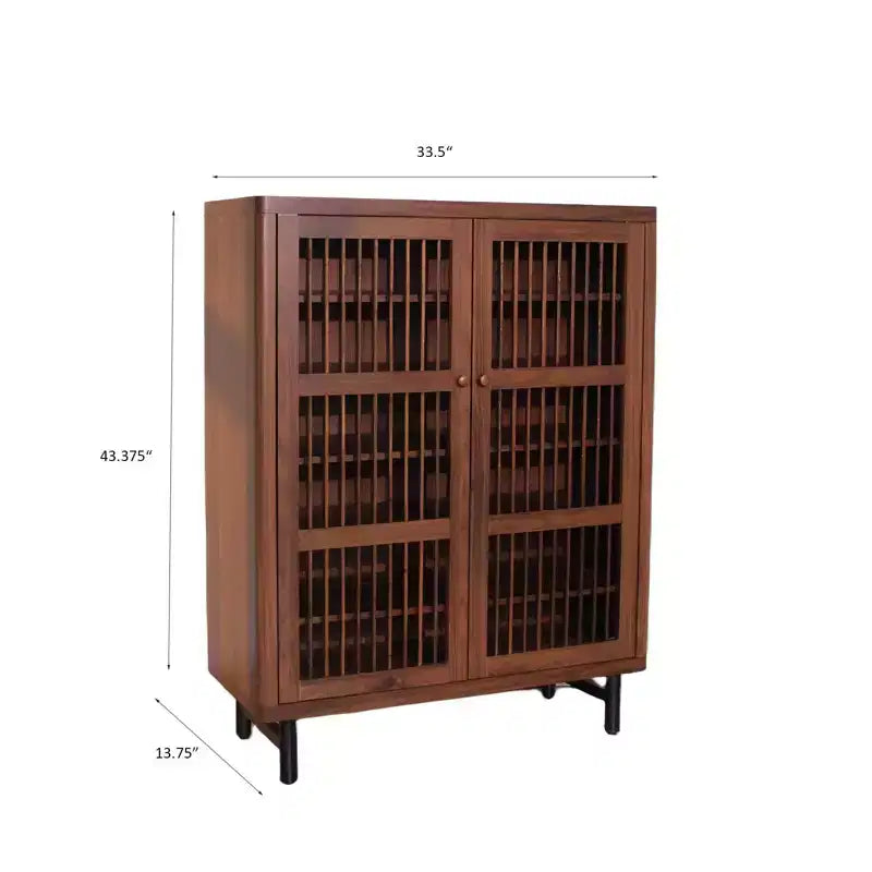 Meuble à chaussures en bois à 6 niveaux avec portes persiennes, étagère à chaussures réglable, organisateur de chaussures multi-scènes pour entrée, couloir, placard, salon.