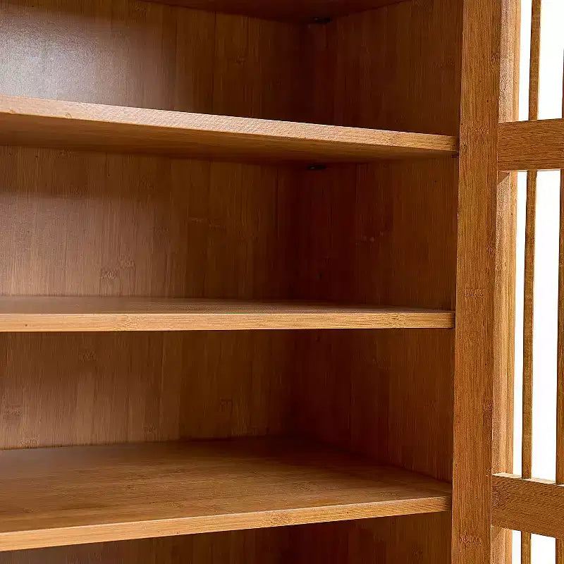 Meuble à chaussures en bois à 6 niveaux avec portes persiennes, étagère à chaussures réglable, organisateur de chaussures multi-scènes pour entrée, couloir, placard, salon.