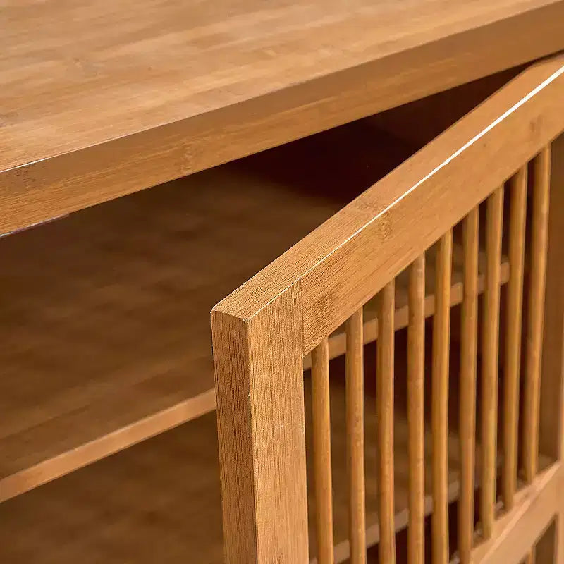 Meuble à chaussures en bois à 6 niveaux avec portes persiennes, étagère à chaussures réglable, organisateur de chaussures multi-scènes pour entrée, couloir, placard, salon.