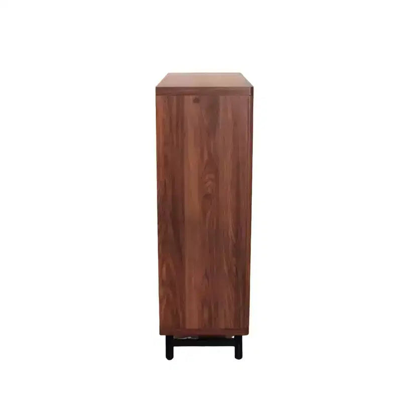 Meuble à chaussures en bois à 6 niveaux avec portes persiennes, étagère à chaussures réglable, organisateur de chaussures multi-scènes pour entrée, couloir, placard, salon.