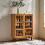 TUYOHW 6-Tier Wooden Shoe Cabinet with Shutter Doors, Adjustable Shelf Shoe Rack, Multi-scene Shoe Organizer for Entryway Hallway Closet Living Room