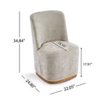 Chaise de salle à manger Ilona moderne en chenille et bois d'hévéa (paquet de 2)
