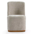 Chaise de salle à manger Ilona moderne en chenille et bois d'hévéa (paquet de 2)