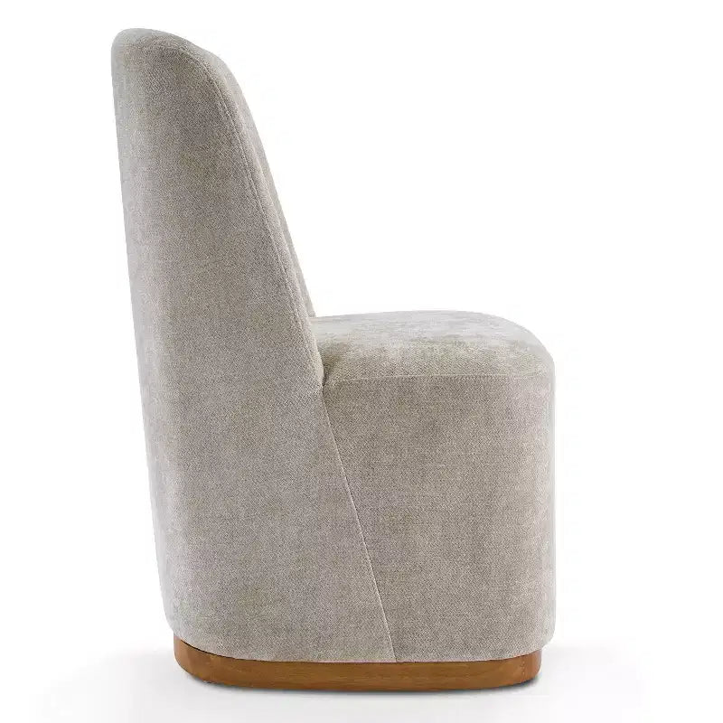 Chaise de salle à manger Ilona moderne en chenille et bois d'hévéa (paquet de 2)