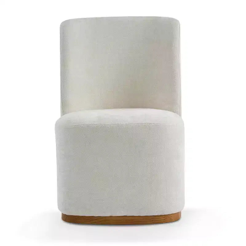 Chaise de salle à manger Ilona moderne en chenille et bois d'hévéa (paquet de 2)