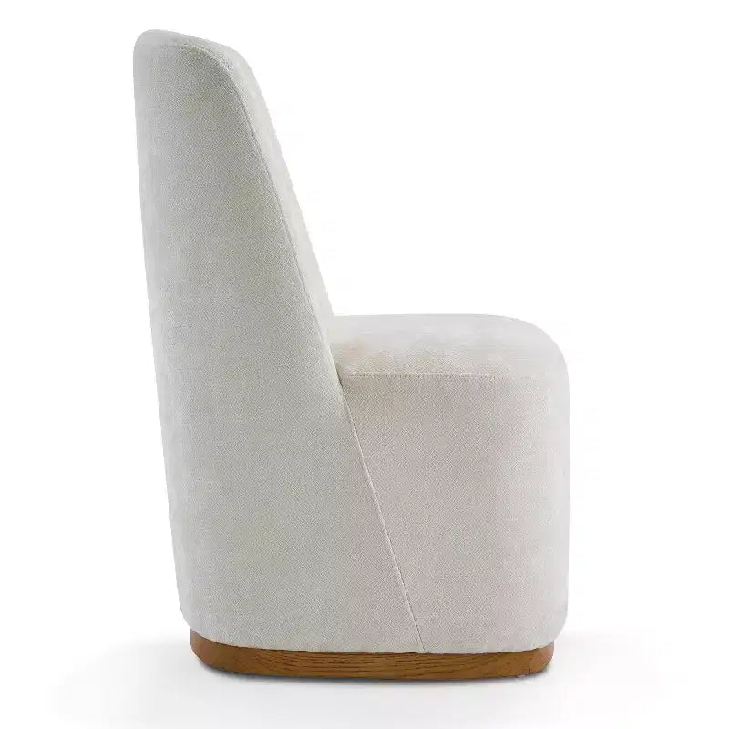 Chaise de salle à manger Ilona moderne en chenille et bois d'hévéa (paquet de 2)