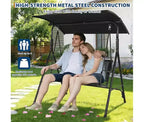 Balançoire de porche extérieure 2 places avec auvent réglable, banc-planeur avec pieds antidérapants et crochets à ressort solides/résistant aux UV/capacité imperméable