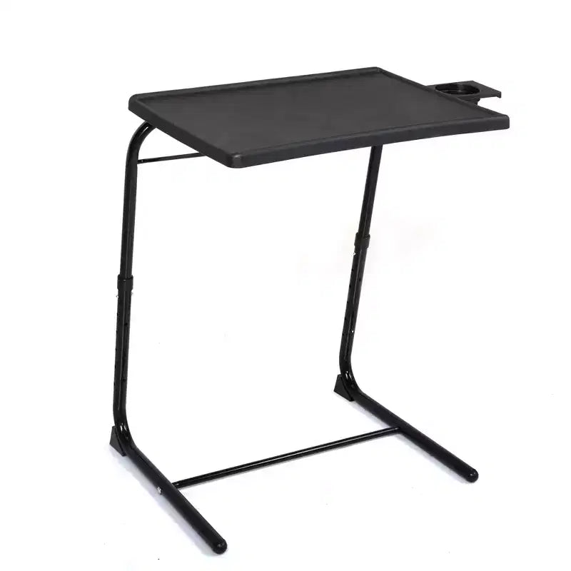 Table pour ordinateur portable réglable en hauteur et en angle, bureau pliable avec porte-gobelet, bureau léger pour canapé, lit, bureau, noir