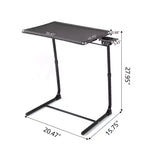 Table pour ordinateur portable réglable en hauteur et en angle, bureau pliable avec porte-gobelet, bureau léger pour canapé, lit, bureau, noir