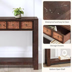 Console rustique 59 po, table d'entrée en bois avec 2 tiroirs et étagère ouverte à 2 niveaux, pieds robustes en L, pour couloir, salon, côté de canapé