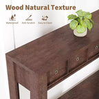 Console rustique 59 po, table d'entrée en bois avec 2 tiroirs et étagère ouverte à 2 niveaux, pieds robustes en L, pour couloir, salon, côté de canapé