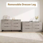 Commode 7 tiroirs pour chambre, Table à langer de 140 cm de large, Tiroir horizontal non intégré avec rangement, Placard en bois pour salon, couloir, entrée