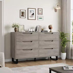 Commode 7 tiroirs pour chambre, Table à langer de 140 cm de large, Tiroir horizontal non intégré avec rangement, Placard en bois pour salon, couloir, entrée