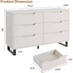 Commode 7 tiroirs pour chambre, Table à langer de 140 cm de large, Tiroir horizontal non intégré avec rangement, Placard en bois pour salon, couloir, entrée