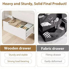 Commode 7 tiroirs pour chambre, Table à langer de 140 cm de large, Tiroir horizontal non intégré avec rangement, Placard en bois pour salon, couloir, entrée