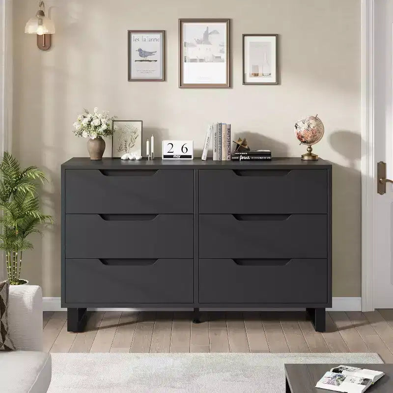 Commode 7 tiroirs pour chambre, Table à langer de 140 cm de large, Tiroir horizontal non intégré avec rangement, Placard en bois pour salon, couloir, entrée