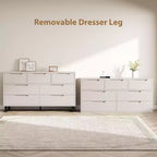 Commode 7 tiroirs pour chambre, Table à langer de 140 cm de large, Tiroir horizontal non intégré avec rangement, Placard en bois pour salon, couloir, entrée