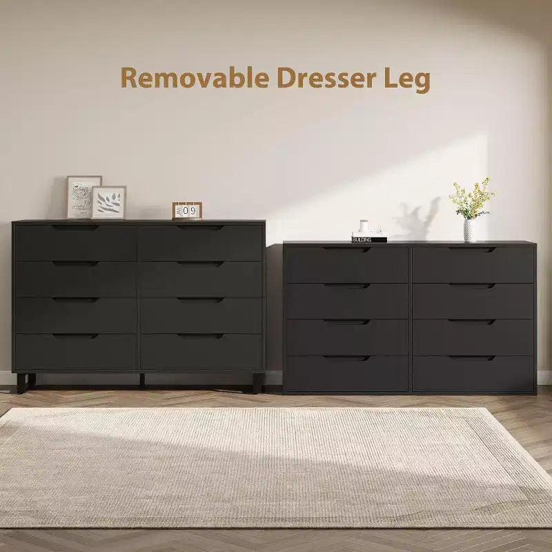 Commode 7 tiroirs pour chambre, Table à langer de 140 cm de large, Tiroir horizontal non intégré avec rangement, Placard en bois pour salon, couloir, entrée