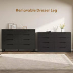 Commode 7 tiroirs pour chambre, Table à langer de 140 cm de large, Tiroir horizontal non intégré avec rangement, Placard en bois pour salon, couloir, entrée