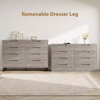 Commode 7 tiroirs pour chambre, Table à langer de 140 cm de large, Tiroir horizontal non intégré avec rangement, Placard en bois pour salon, couloir, entrée