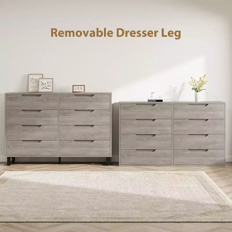 Commode 7 tiroirs pour chambre, Table à langer de 140 cm de large, Tiroir horizontal non intégré avec rangement, Placard en bois pour salon, couloir, entrée