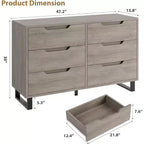 Commode 7 tiroirs pour chambre, Table à langer de 140 cm de large, Tiroir horizontal non intégré avec rangement, Placard en bois pour salon, couloir, entrée
