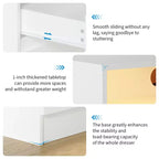Commode blanche à 4 tiroirs avec dispositif anti-basculement mural, plateau robuste et tiroirs spacieux pour la chambre, le salon ou les petits espaces