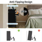Commode blanche à 4 tiroirs avec dispositif anti-basculement mural, plateau robuste et tiroirs spacieux pour la chambre, le salon ou les petits espaces