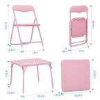 Ensemble de 5 chaises et table pour enfants, rembourré et confortable, table d'activités carrée pliable pour manger et lire, cadre en métal robuste, sièges rembourrés