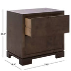 Table de chevet 2 tiroirs Lavana - NST6612 - Chêne foncé