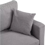 Canapé 2 places en velours côtelé haute résilience de 147 cm avec 2 oreillers décoratifs pour salon, chambre à coucher, appartement
