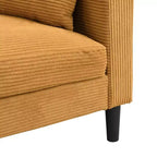Canapé 2 places en velours côtelé haute résilience de 147 cm avec 2 oreillers décoratifs pour salon, chambre à coucher, appartement