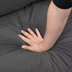 Canapé 2 places en velours côtelé haute résilience de 147 cm avec 2 oreillers décoratifs pour salon, chambre à coucher, appartement