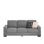 Canapé moderne en tissu d'agneau de 83,86 pouces, canapé 3 places avec 2 porte-gobelets pour salon, chambre, bureau, appartement