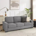 Canapé moderne en tissu d'agneau de 83,86 pouces, canapé 3 places avec 2 porte-gobelets pour salon, chambre, bureau, appartement
