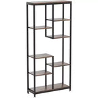 Étagère haute à 6 niveaux, organiseur de rangement moderne et étagère d'angle industrielle pour garage, chambre, bureau, cuisine, salon